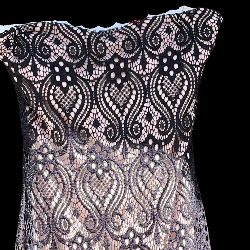 Very form fitting Black Lace cocktail dress